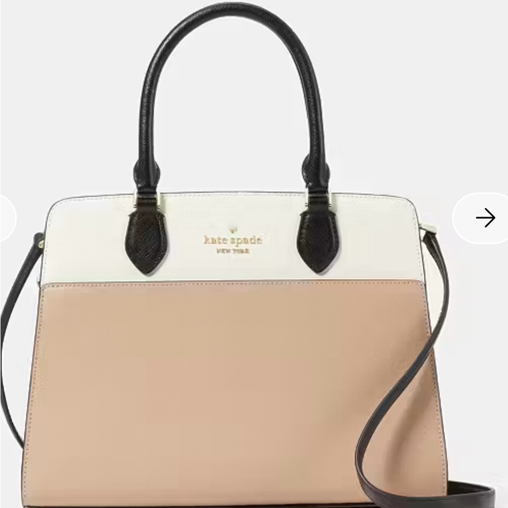 Kate Spade Madison Colorblock Saffiano Leather Medium Satchel - Toasted Hazelnut
